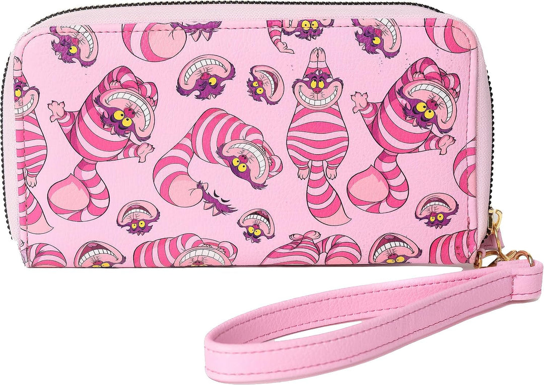 Disney Geldbörse mit Handgelenk, Mickey Minnie Mouse, Winnie Pooh, Reissverschluss, Clutch, Kunstled