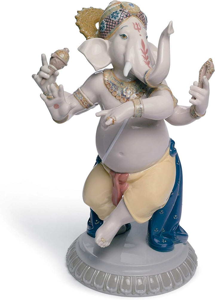 LLADRÓ Figur Tanzender Ganesha. Ganesha. Porzellan.