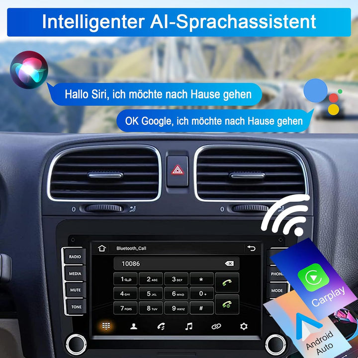 Autoradio für Golf 5 6 Passat Jetta Caddy Polo cc Tiguan EOS Touran T5 Scirocco Wireless Carplay & A