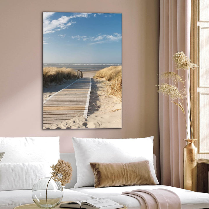 banjado® Glas Magnettafel mit 4 Magneten - Magnetwand 40x60cm mit Motiv Dünen - Memoboard/Pinnwand m