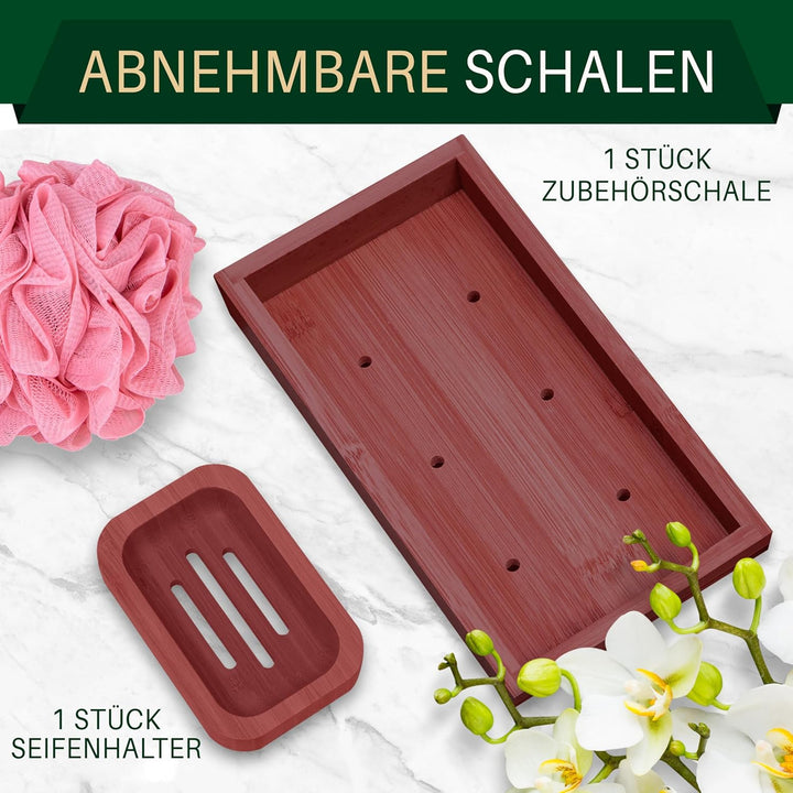 SereneLife Badewannenablage aus natürlichem Bambus, ausziehbares Badewannenbrett, Ablage Badewanne E