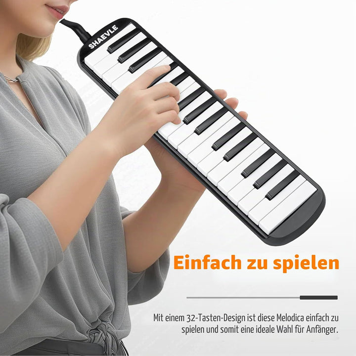 Melodica mit 32 Tasten Luft-Piano-Tastatur mit Tragetasche Mundstücke Schläuche, Melodica-Instrument