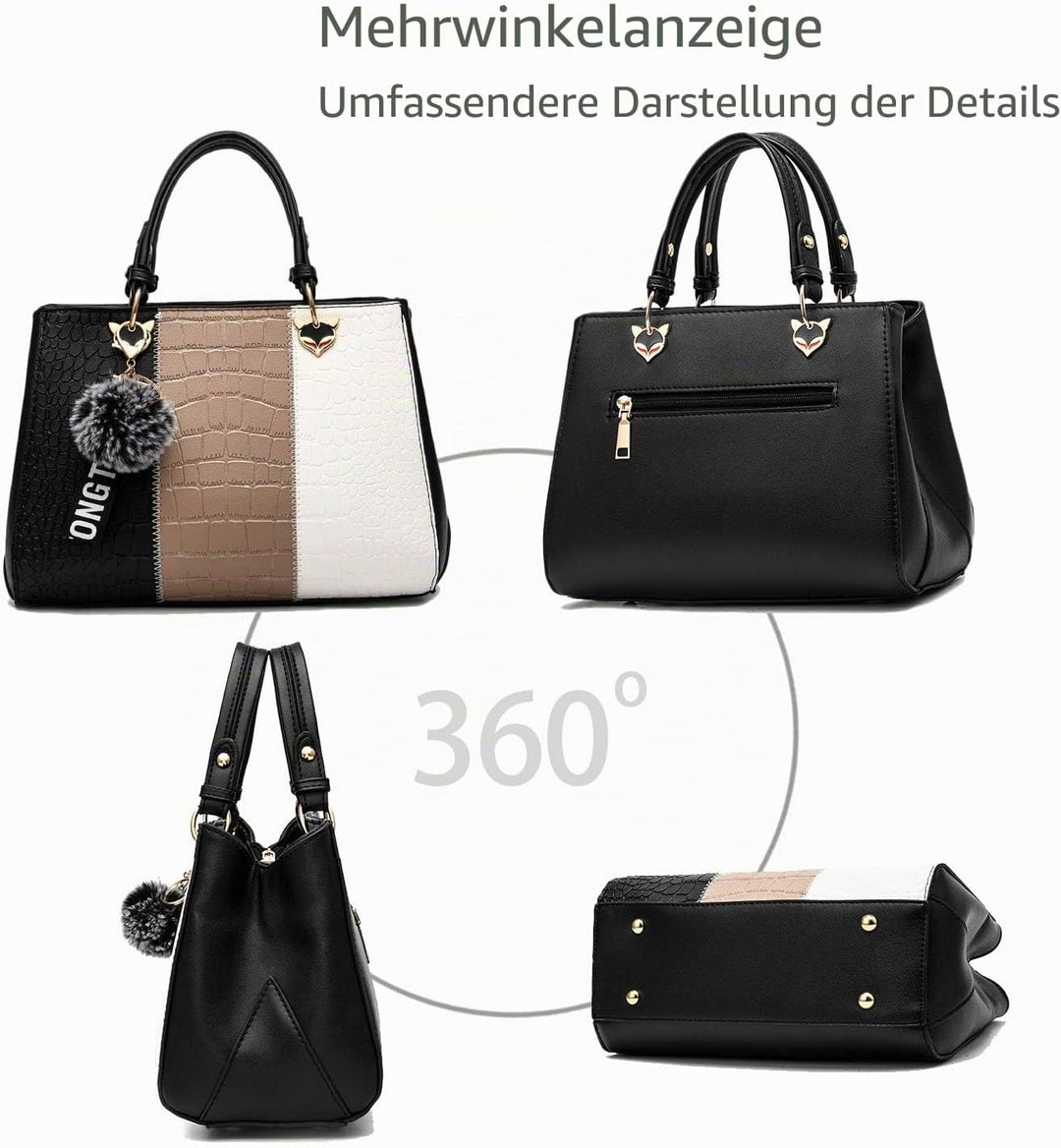NICOLE &amp; DORIS Damen Handtasche Umhängetasche Henkeltasche Kuriertasche Elegant Damen Handtaschen mi