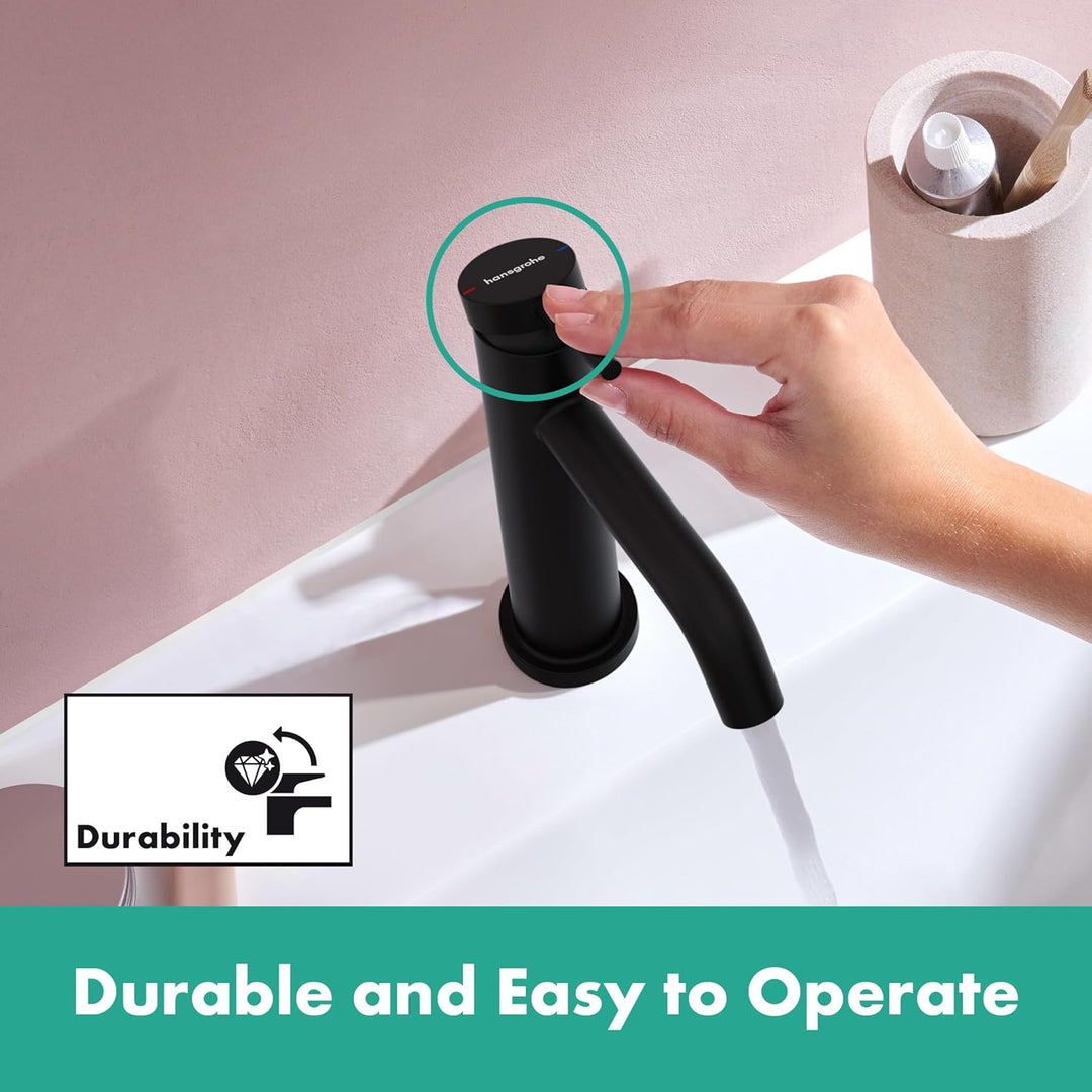 hansgrohe Tecturis S - Waschtischarmatur ohne Ablauf, Wasserhahn Bad mit Auslauf Höhe 110mm, Mischba