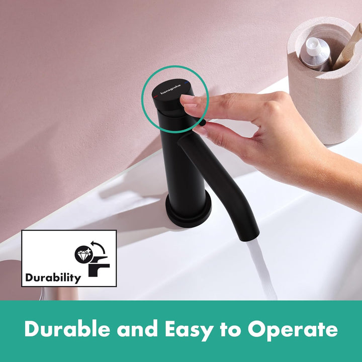 hansgrohe Tecturis S - Waschtischarmatur ohne Ablauf, Wasserhahn Bad mit Auslauf Höhe 110mm, Mischba