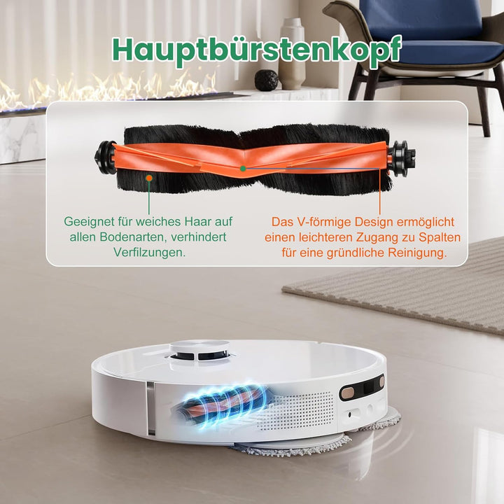 27 Stück Zubehör für Xiaomi X20 Max / X20 Pro Saugroboter, 2 Hauptbürste, 6 Staubbeutel, 8 Wischpad,