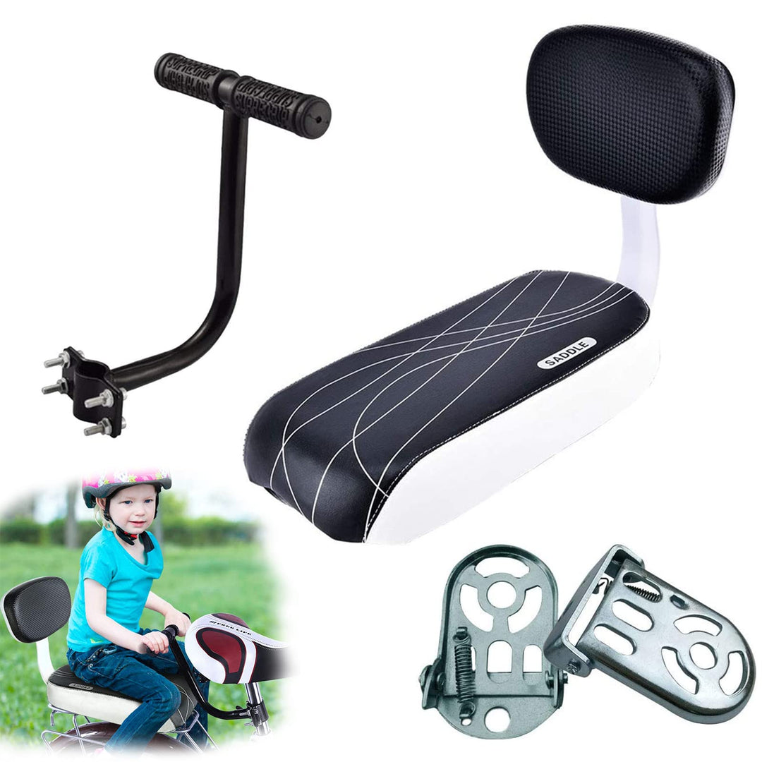 auvstar Kinder Sicherheits Fahrrad Rücksitz Zubehörsatz, Hinteres Sitzkissen Armlehne Fussstütze Set