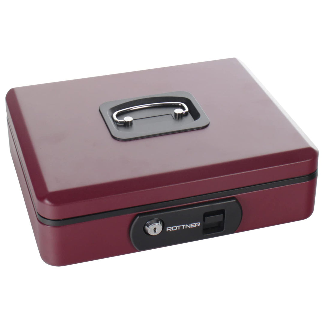 Rottner Geldkassette Pro Box Two Berry, Zylinderschloss mit 2 Schlüssel, (BxHxT) 30 x 9 x 24 cm, mit