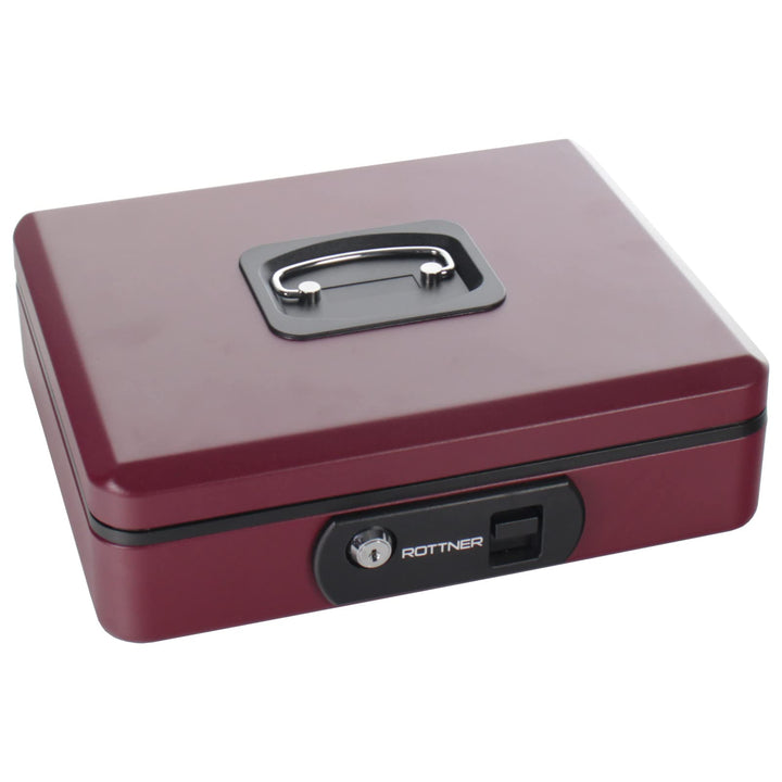 Rottner Geldkassette Pro Box Two Berry, Zylinderschloss mit 2 Schlüssel, (BxHxT) 30 x 9 x 24 cm, mit