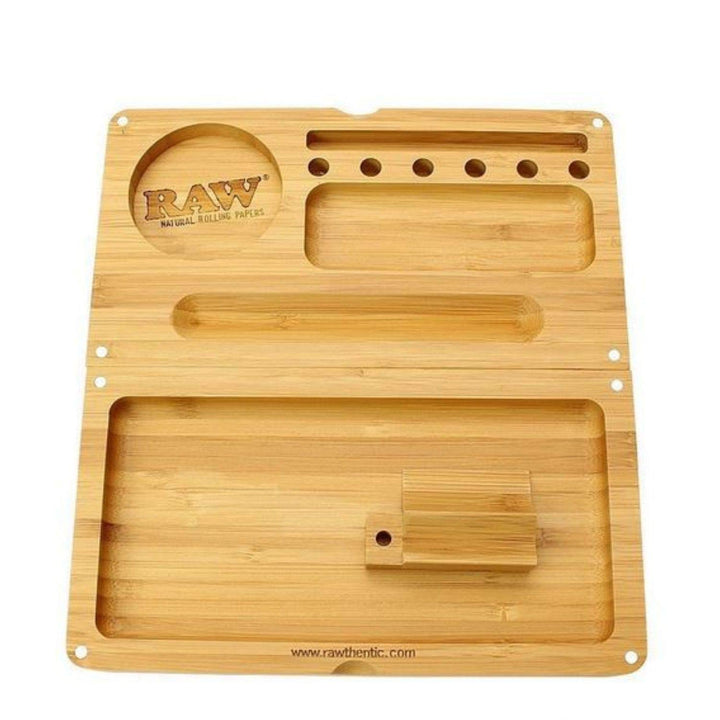 RAW Rolling Tray Bamboo Flip-22x 23,4 x 2 cm, Bambus 1 22cm x 12cm x 4cm, 1 22cm x 12cm x 4cm