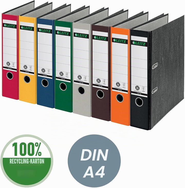 20 Leitz Ordner Standardordner 1080 50 95 80mm A4 schwarz