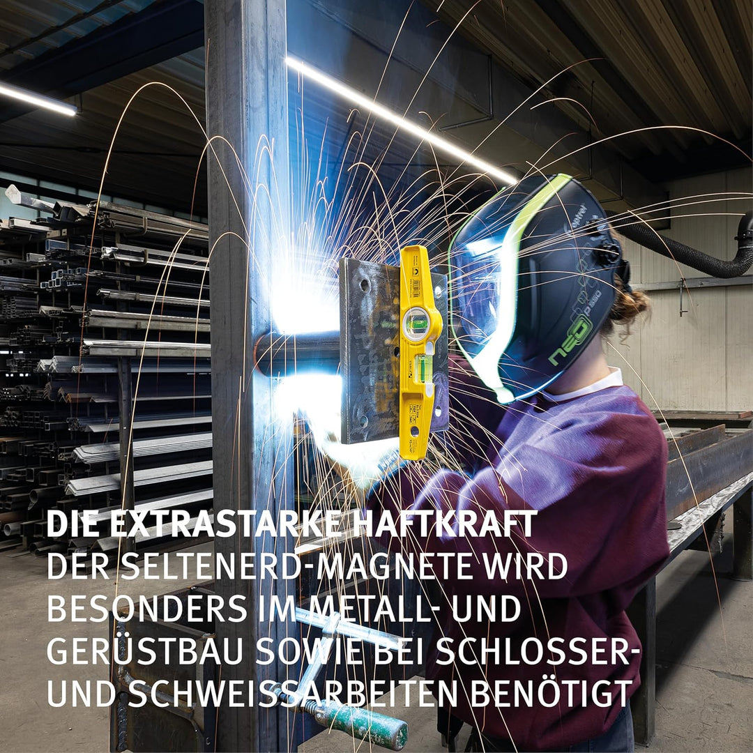 STABILA Magnet-Wasserwaage Type 81 S REM Torpedo mit Tasche, 25 cm, Alu-Gussprofil, Seltenerd-Magnet