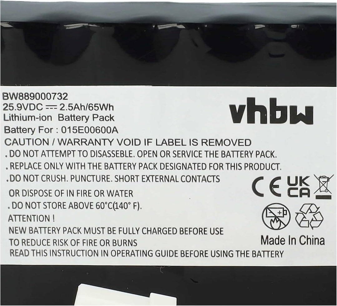 vhbw Akku kompatibel mit Ambrogio L20, L15 Rasenmäher (2500mAh, 25,9V, Li-Ion)