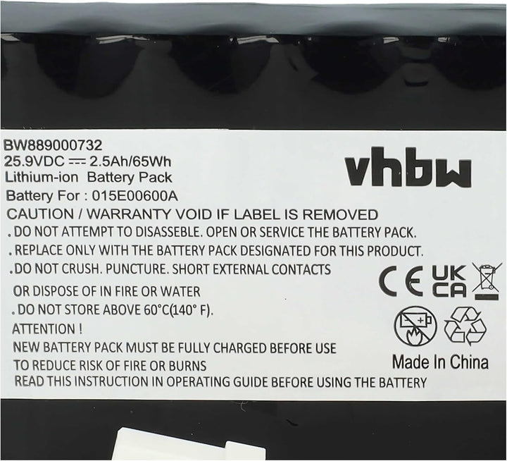 vhbw Akku kompatibel mit Ambrogio L20, L15 Rasenmäher (2500mAh, 25,9V, Li-Ion)