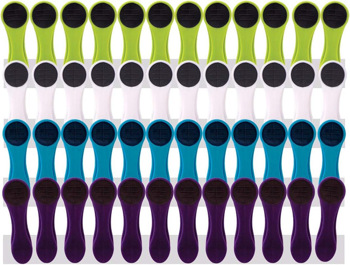 96 Wäscheklammern Soft Grip Softgrip Soft Touch Softtouch (Weiss, Blau, Grün, Lila) und 1 Wäscheklam