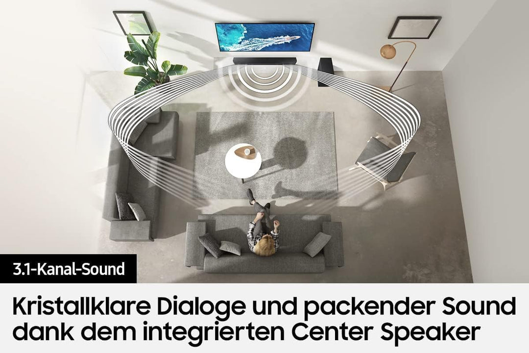 Samsung HW-Q64GC 3.1-Kanal Q-Soundbar mit Subwoofer, Dolby Atmos/DTS Virtual:X, Q-Symphony, Adaptive