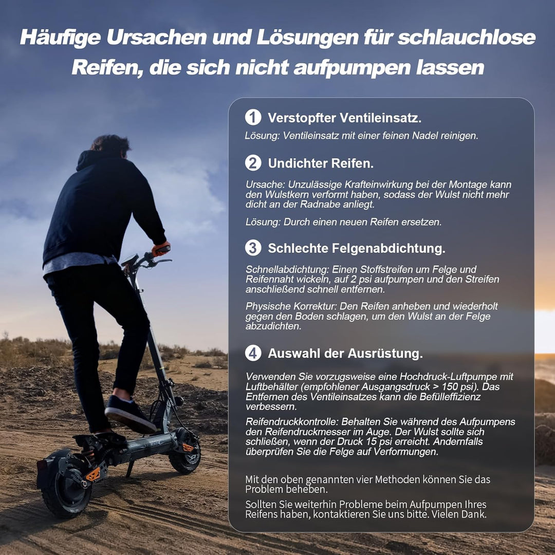 10x2,75-6,5 Off-Road Tubeless Reifen für Kukirin G2/G3/G2 Ultra/M4 Max/A1 Ersatzreifen für Speedway