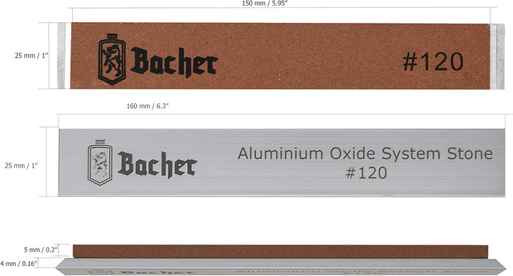 BACHER Schleifstein Set 8 Wetzstein mit Körnung #120 - #8000 für Küche Messerschärfsystem, Abziehste