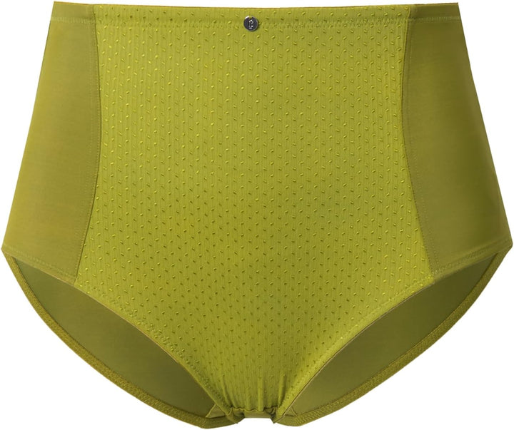 Ulla Popken Damen Miederhose, High Waist, Jacquard-Einsatz Underwear 42-44 Hells Gelbgrün, 42-44 Hel