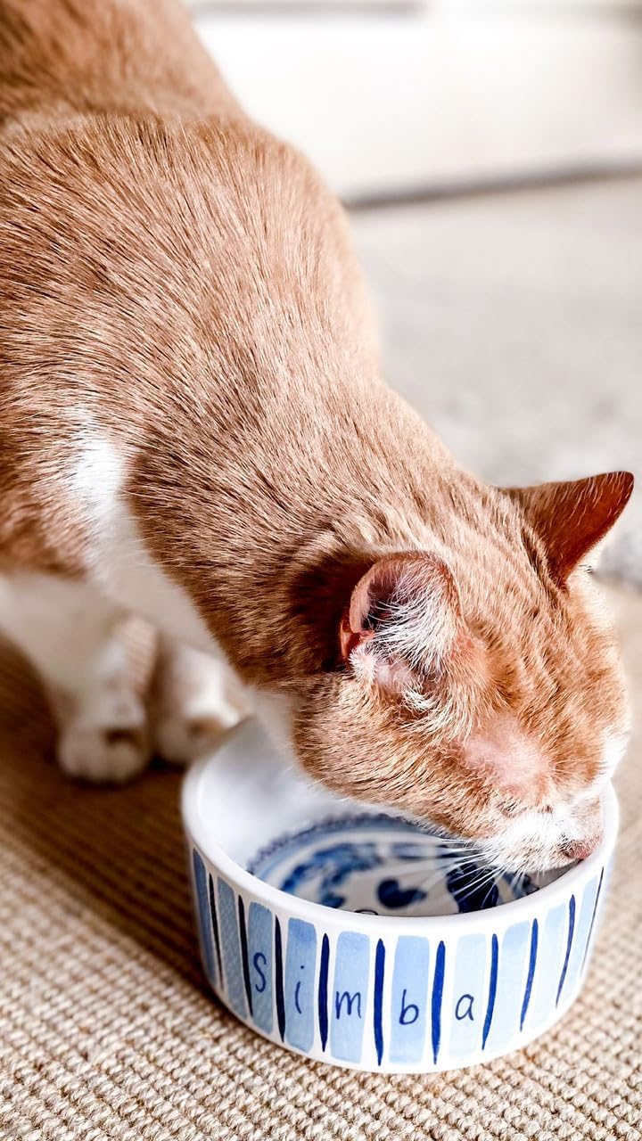 Blond Amsterdam Voerbak Kat Delfts Blond Geruit-15.5X15.5X5.5 cm