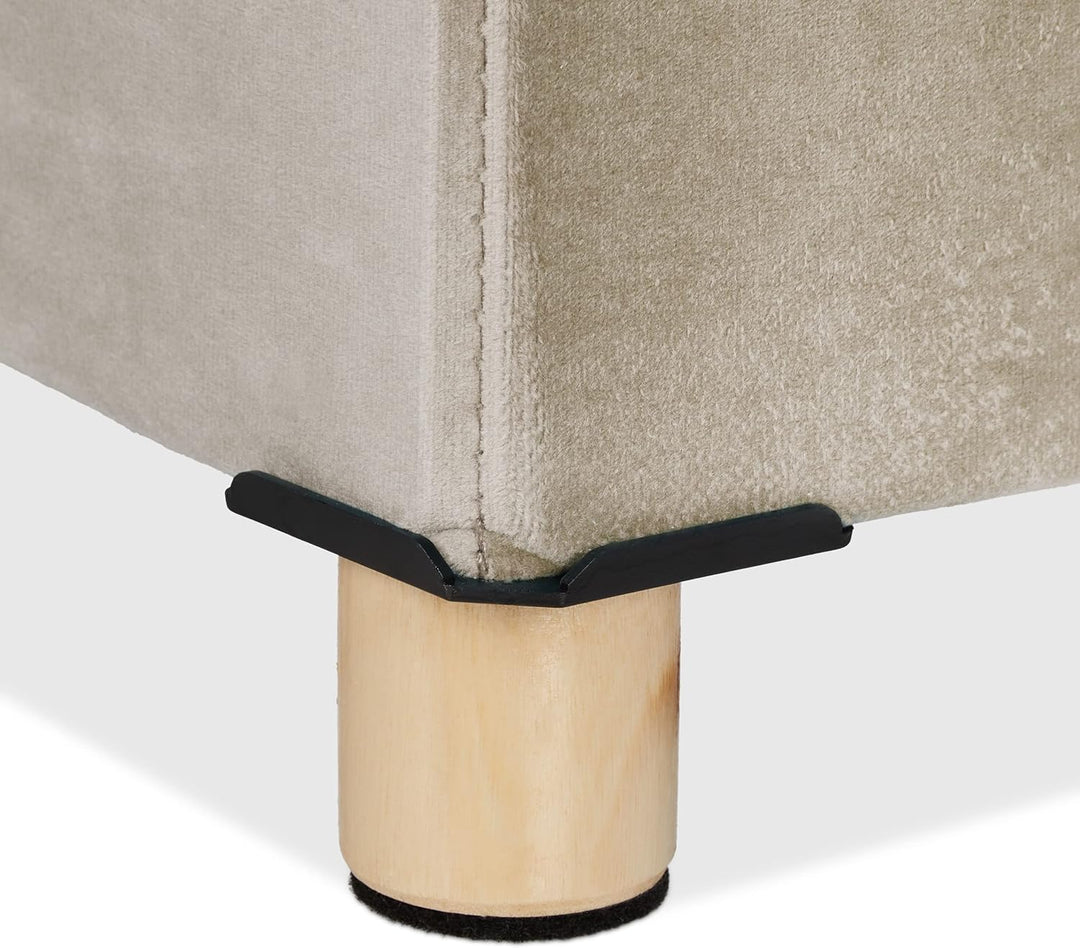 Relaxdays Sitzbank mit Stauraum, Polster, Samtbezug, Holzfüsse, bis 120 kg, faltbar, Sitztruhe HBT: