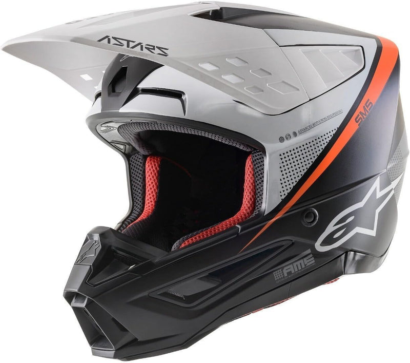 Alpinestars Motocross-Helm Supertech S-M5 Rayon - Black/White/Orange Fluo Matte Black White Orange F