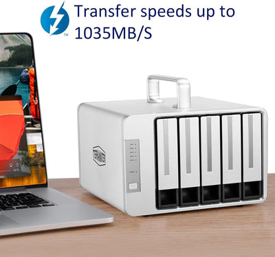 TERRAMASTER D5 Thunderbolt3 5-Bay Externes Festplattengehäuse Gehäuse RAID 0/RAID1/RAID5/RAID10/JBOD