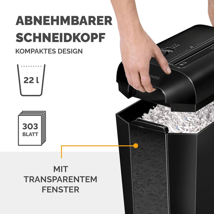 Fellowes Aktenvernichter 10 Blatt (P4), Papierschredder mit Partikelschnitt für Zuhause, Büro, Power