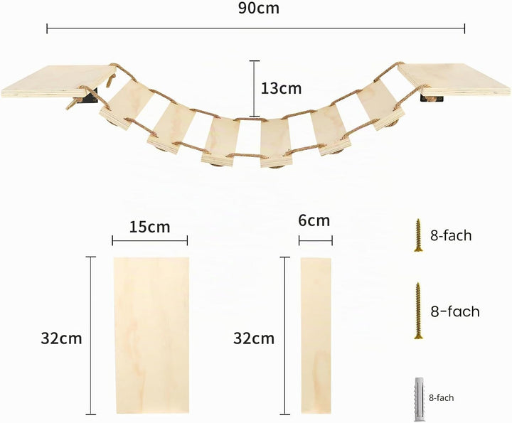 Wandbrücke, grosses Regal und Kletterstufe für Katzen, zum Selbermachen, für die meisten Kätzchen, m