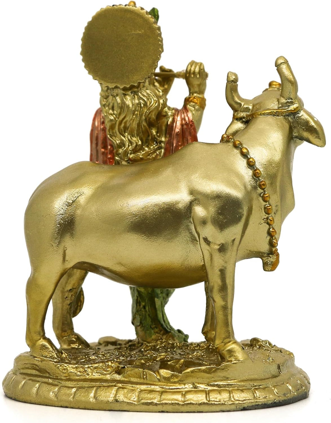 alikiki Hinduistische Gott, Lord Krishna, Statue – 13 cm H Baby Krishna Idol mit Kuh Nandi Statue In