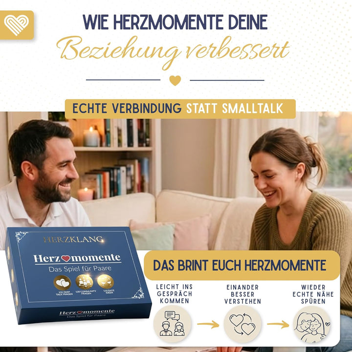 Herzmomente - Das Deep Talk Spiel für Paare ab 18 I 240 Fragen - 120 Deep Talk & 120 spannende Commu
