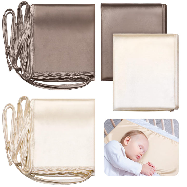 Hosuly Satin-Bettwäsche für Babykörbchen, 2 Stück, weiche Seide für Babykörbchen, rechteckige Matrat