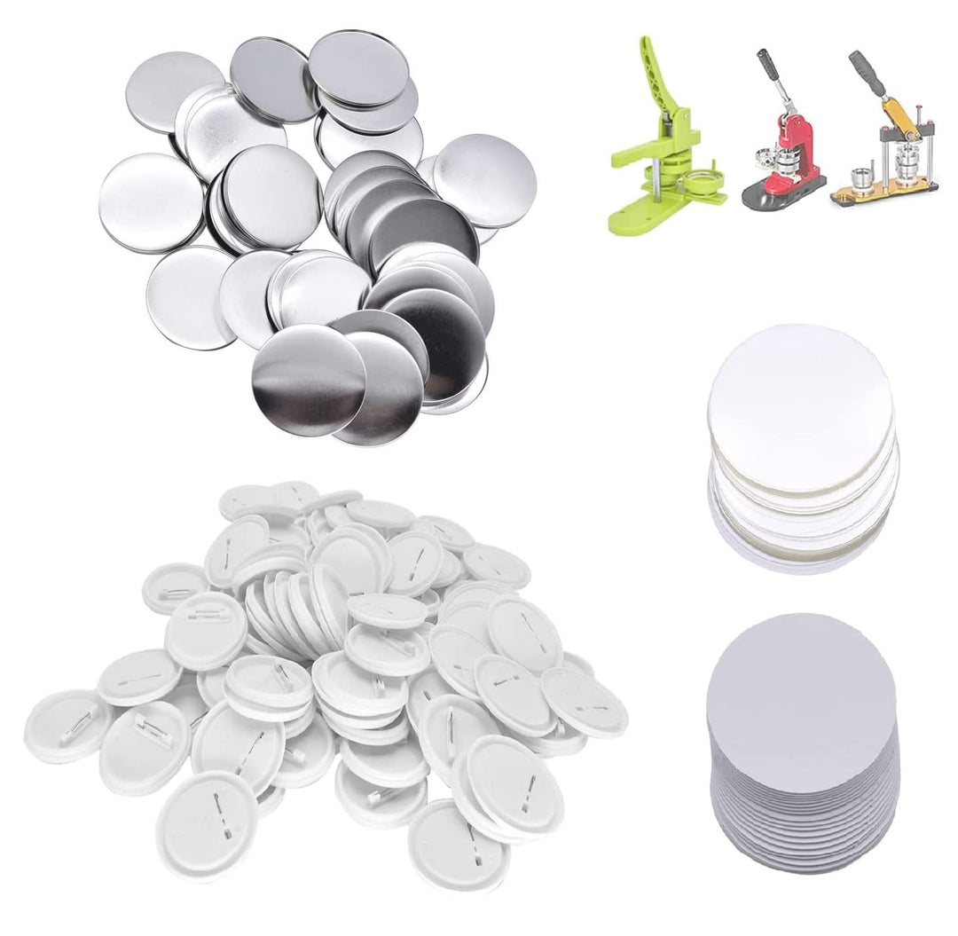 Buttonrohlinge, 200er Set 32mm DIY Pins Buttons Design EIN Abzeichen, Buttons Selber Machen, Button-