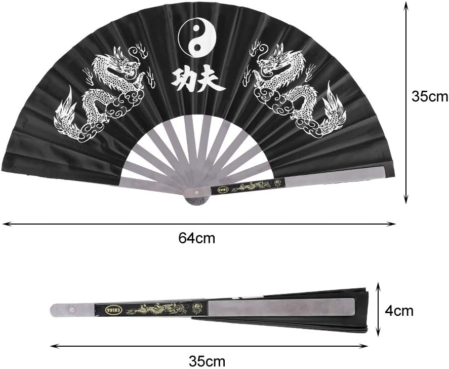 VGEBY1 Tai Chi Fächer, Faltbare Kung Fu Fan Edelstahl Fester Chinese Tai Chi Hand Fächer für Art Dek
