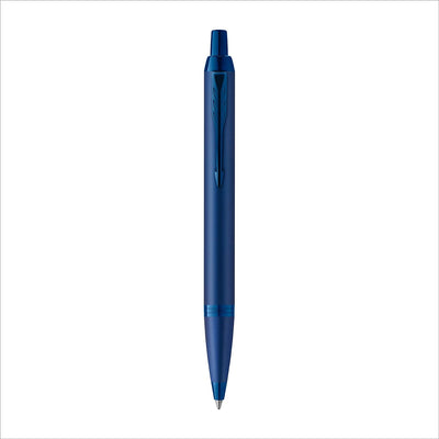 Parker IM Monochrome Kugelschreiber | blaue Tinte | Oberfläche und Zierteile in Blau | medium Spitze