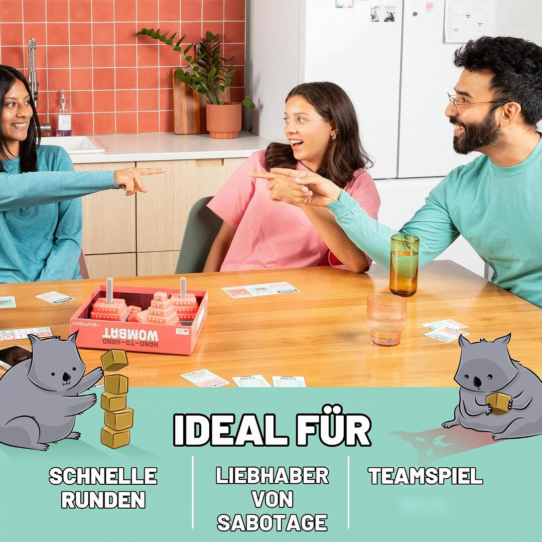 Exploding Kittens Hand to Hand Wombat Card Game by Fun Family Card Games for Adults Teens &amp; Kids - F