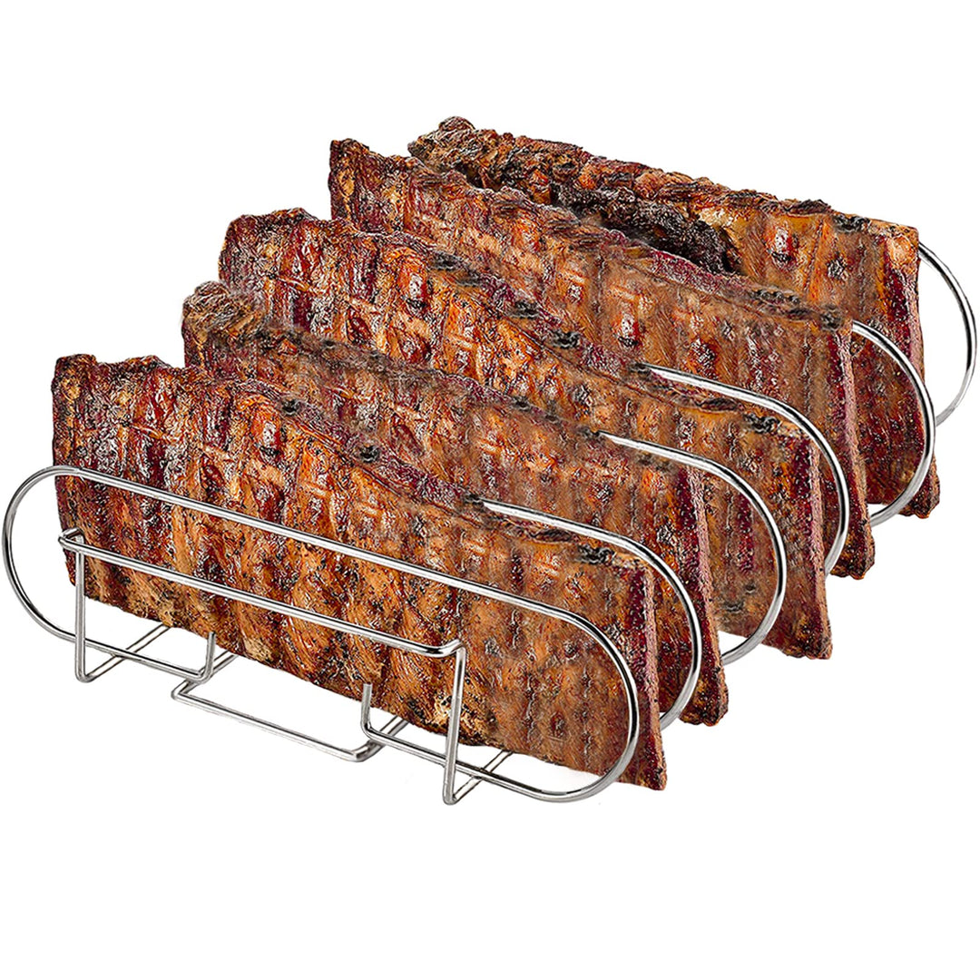Spareribs Halter Grill – Rippchenhalter aus reinem Edelstahl für 5 Rippchen – Aufsatz zur Zubereitun