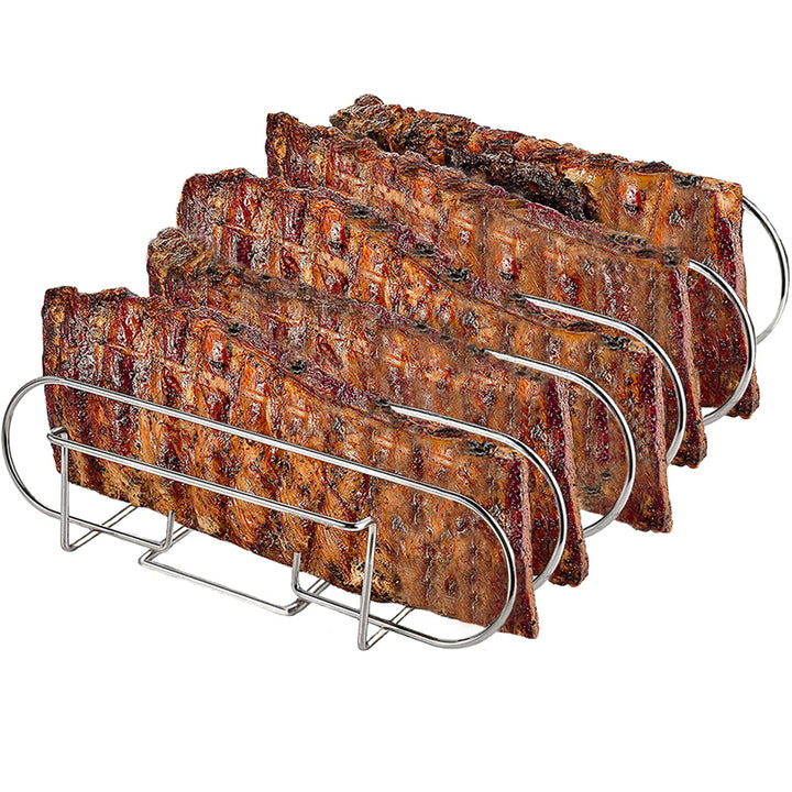Spareribs Halter Grill – Rippchenhalter aus reinem Edelstahl für 5 Rippchen – Aufsatz zur Zubereitun