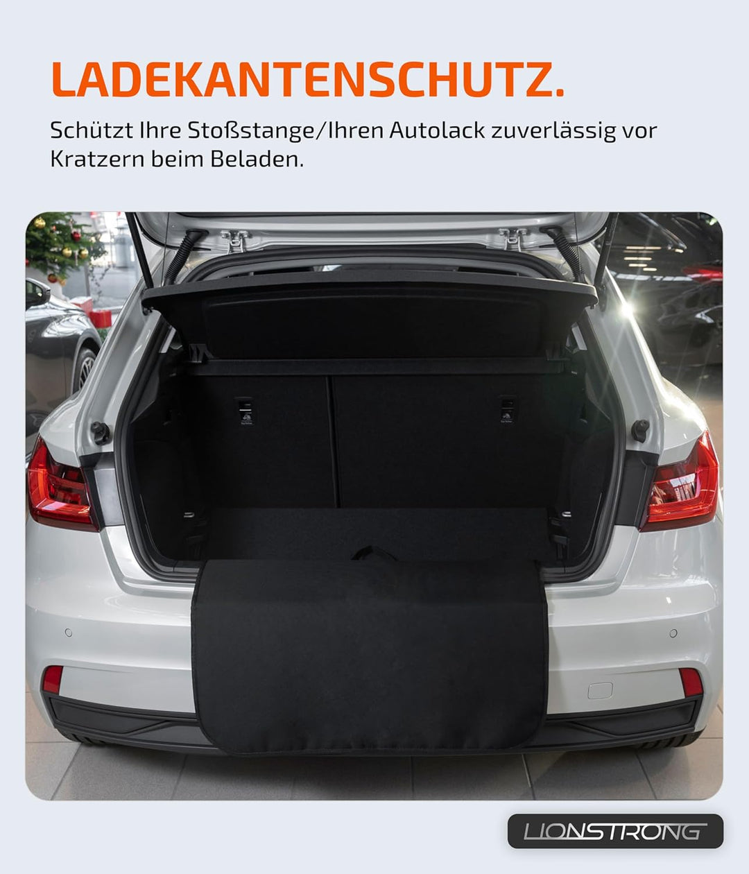 LIONSTRONG® Ladekantenschutz Kofferraum [GEPOLSTERT & WASSERDICHT] – Universelle Schutzmatte geeigne