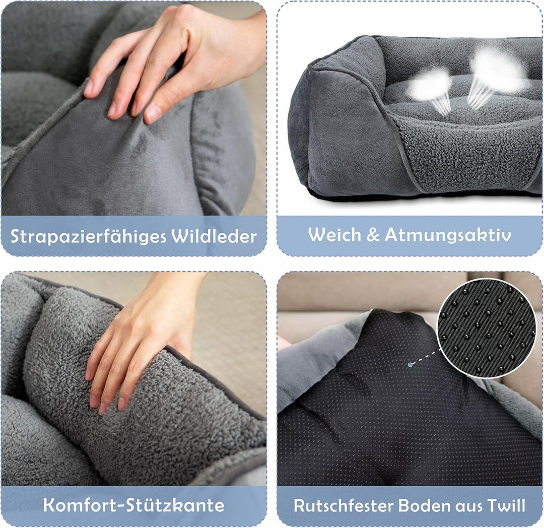 FURTIME Hundebett Mittelgrosse Hunde, Hundebett Waschbar Flauschig Hundekorb, Rutschfestes Hundekörb
