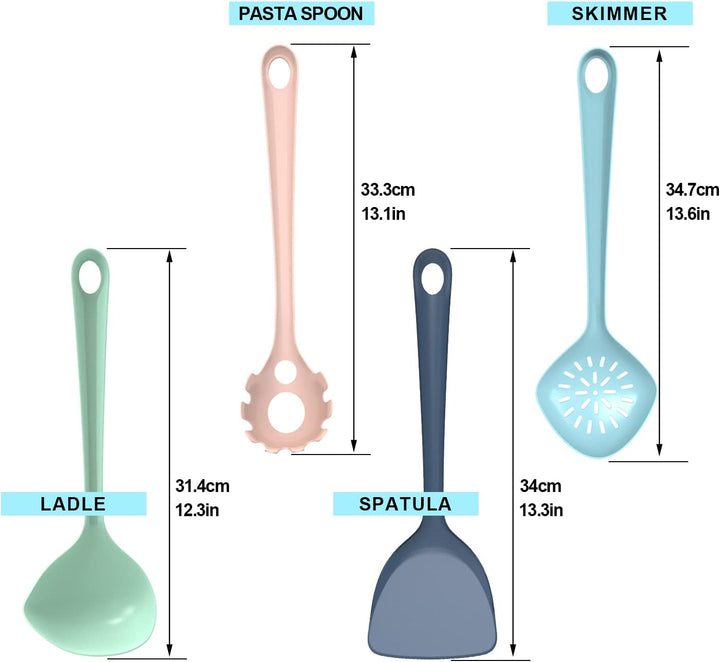 Empava küchenhelfer Set of 4 - (Pfannenwender, Suppenkelle, Schöpflöffel, Spaghettilöffel) küchenute