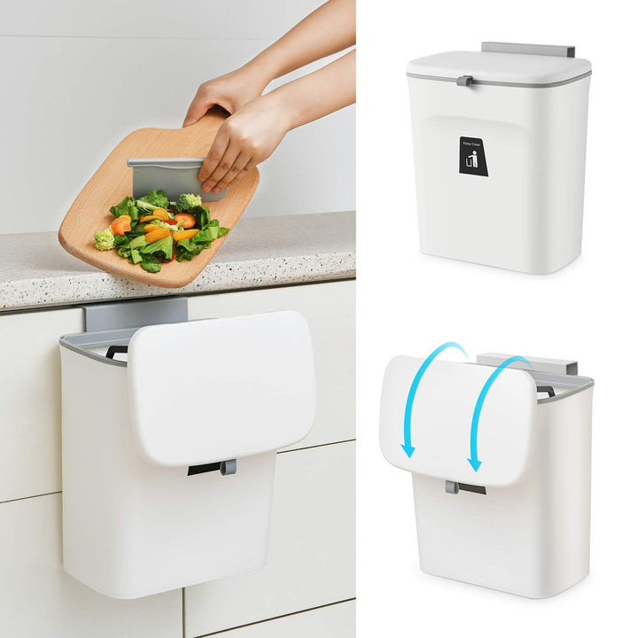 Komposteimer für Küche, 9 l, Mülleimer für Theke oder unter der Spüle, kleiner Abfalleimer zum Aufhä