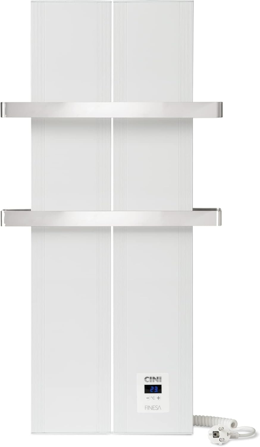 Finesa-D Badheizkörper elektrisch mit Thermostat 800×408 mm | 500 W – Flacher Paneel Design Handtuch