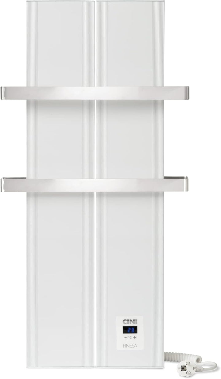 Finesa-D Badheizkörper elektrisch mit Thermostat 800×408 mm | 500 W – Flacher Paneel Design Handtuch
