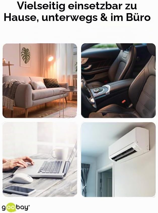 goobay 61667 Elektrisches Staubgebläse/Reinigung von PC, Tastatur, Heizkörper, Sofa etc. / Akku mit