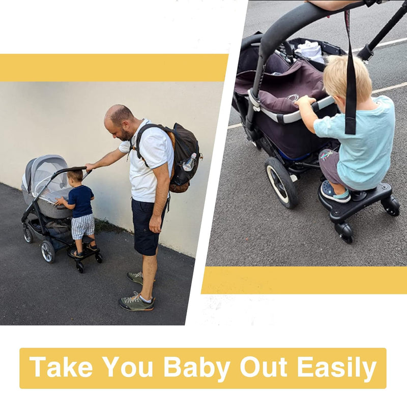 Buggy Board für alle Kinderwagen, Vihir Kiddy Board mit Sitz, Trittbrett Mitfahrbrett Universal pass