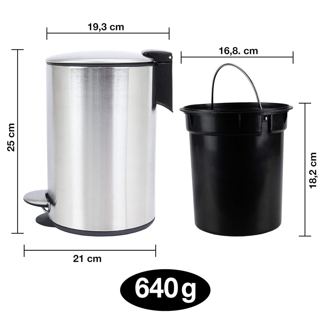 BADIONA Kosmetikeimer Bad 3l Edelstahl Absenkautomatik | Bad Mülleimer Badezimmer | Abfalleimer Bad