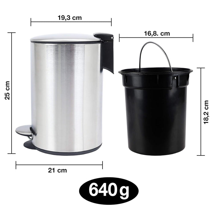 BADIONA Kosmetikeimer Bad 3l Edelstahl Absenkautomatik | Bad Mülleimer Badezimmer | Abfalleimer Bad