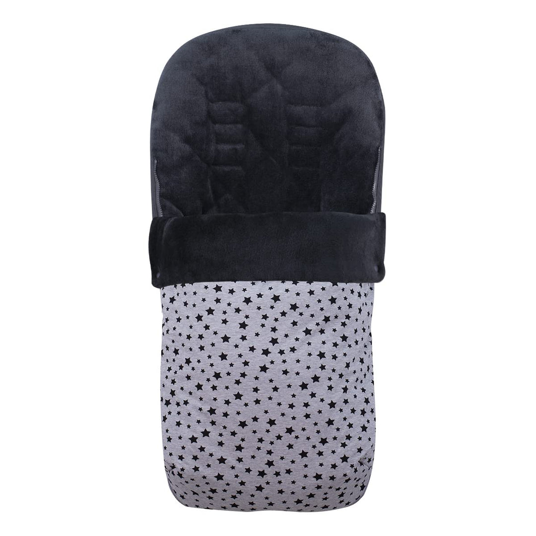 JYOKO Kids Fusssack für Kinderwagen kompatibel mit Baby Jogger City Mini (Fleece, Black Star), FLEEC