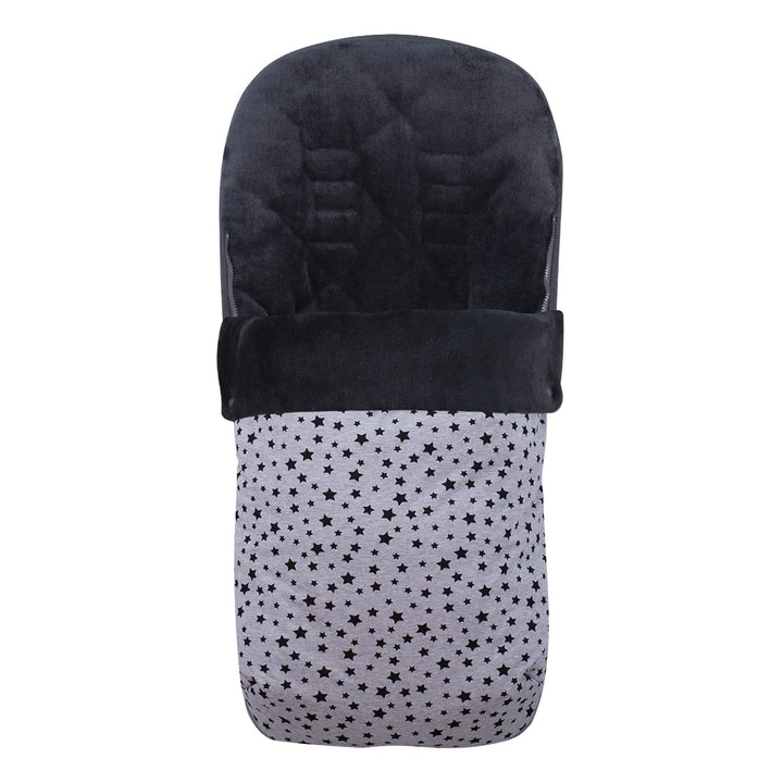 JYOKO Kids Fusssack für Kinderwagen kompatibel mit Baby Jogger City Mini (Fleece, Black Star), FLEEC